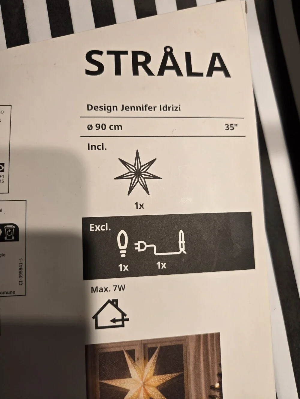 NIB Paper Star Shade Pendant Light - Christmas Decor Holiday Decorative Star 35